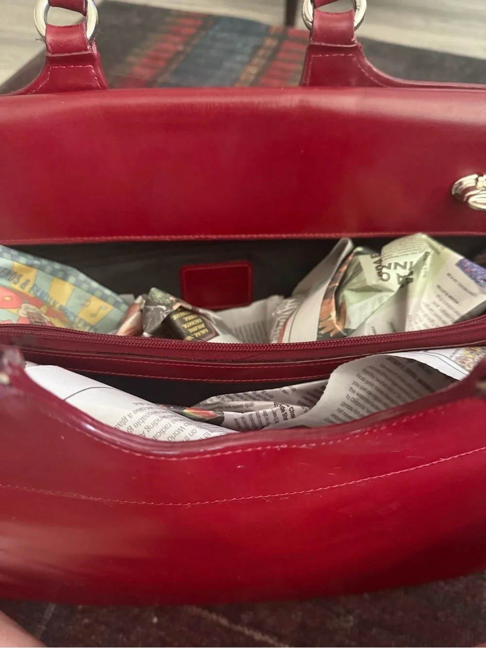 American Vintage Red Leather Laptop Bag